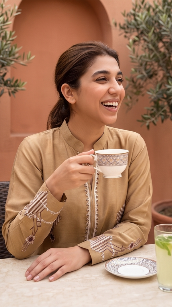 Nova Beige – Shirt and Dupatta - Image 2