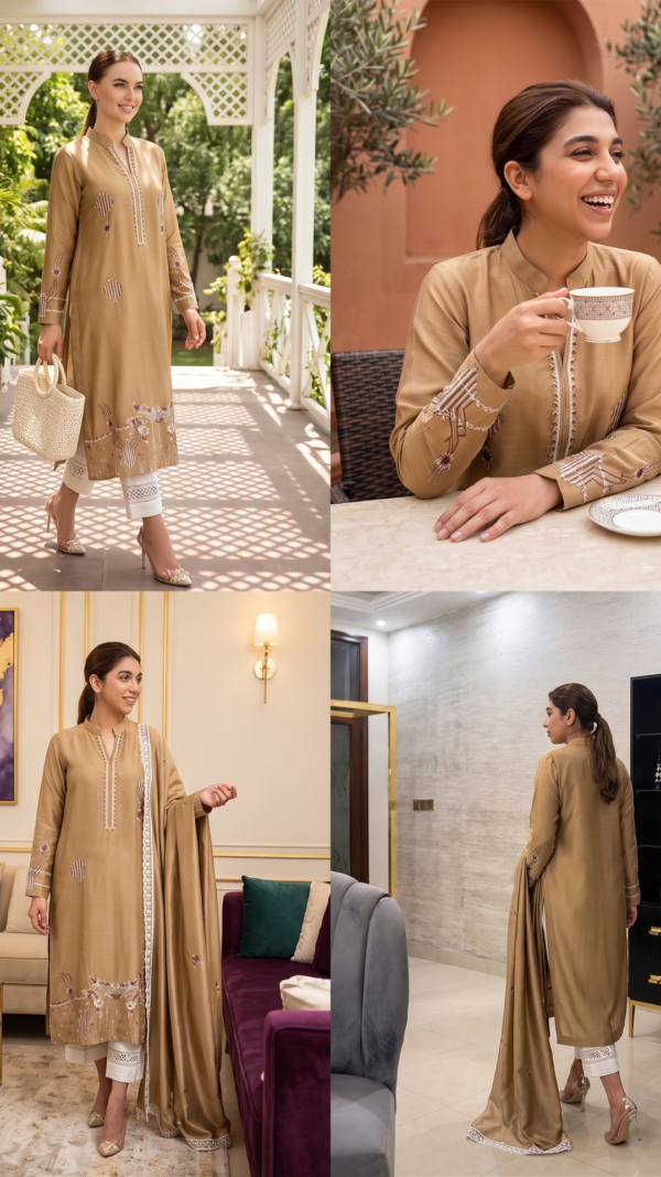 Nova Beige – Shirt and Dupatta - Image 6