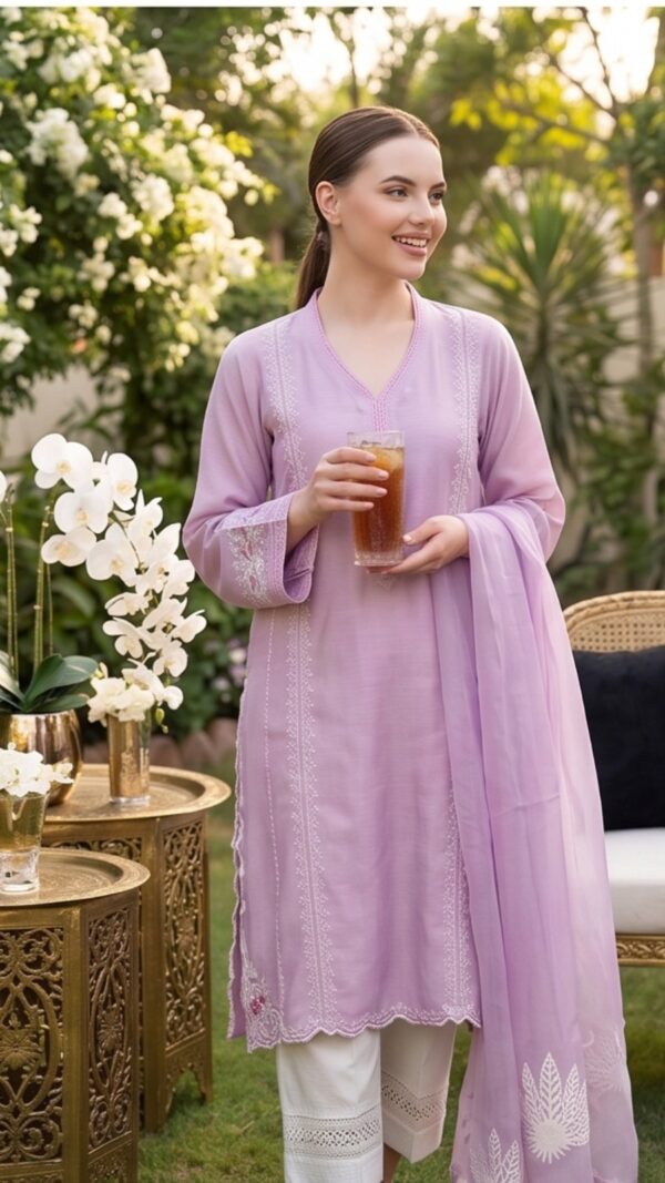 Lavender Essence – Shirt and Dupatta – EA-26-LE - Image 3