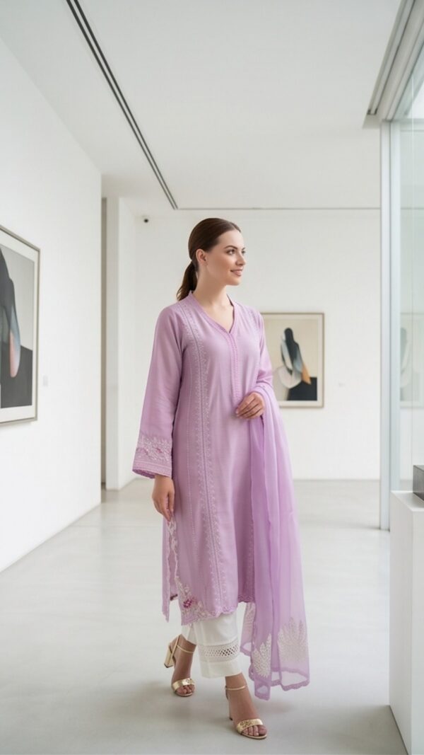 Lavender Essence – Shirt and Dupatta – EA-26-LE - Image 4