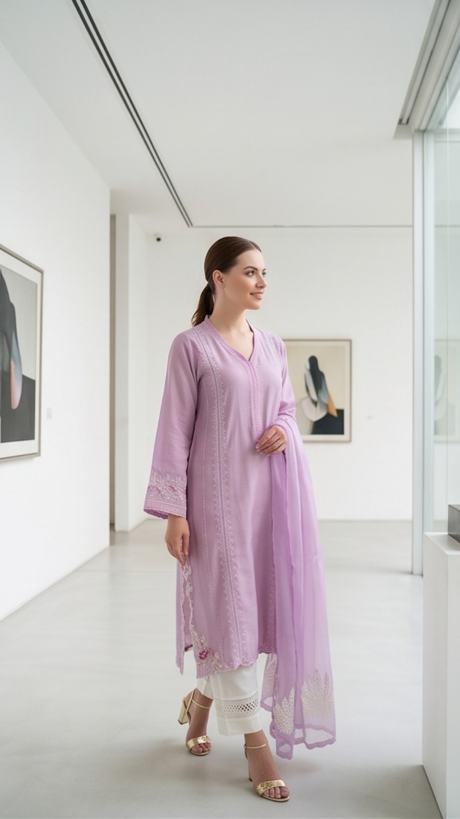 Lavender Essence – Shirt and Dupatta – EA-26-LE - Image 4